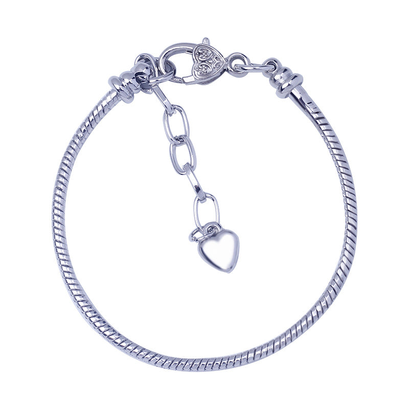 Wholesale White Plated K Snake Bone Love Lobster Buckle Bracelet